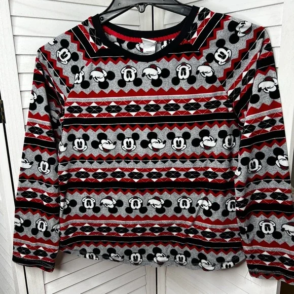 Disney Mickey Mouse Fleece Pajamas‎ 2 Piece Sleepwear Womens Size Small 4/6 EUC! - Picture 2 of 7